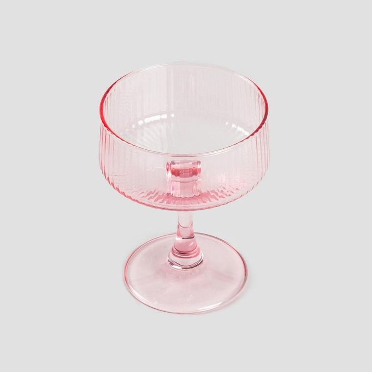 Homla, Dolore, kieliszek, różowy ryflowany, 0,23l, 729553