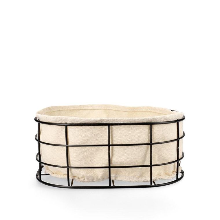 Homla, Duncan, koszyk, bawełniany, czarny, 25-20 cm