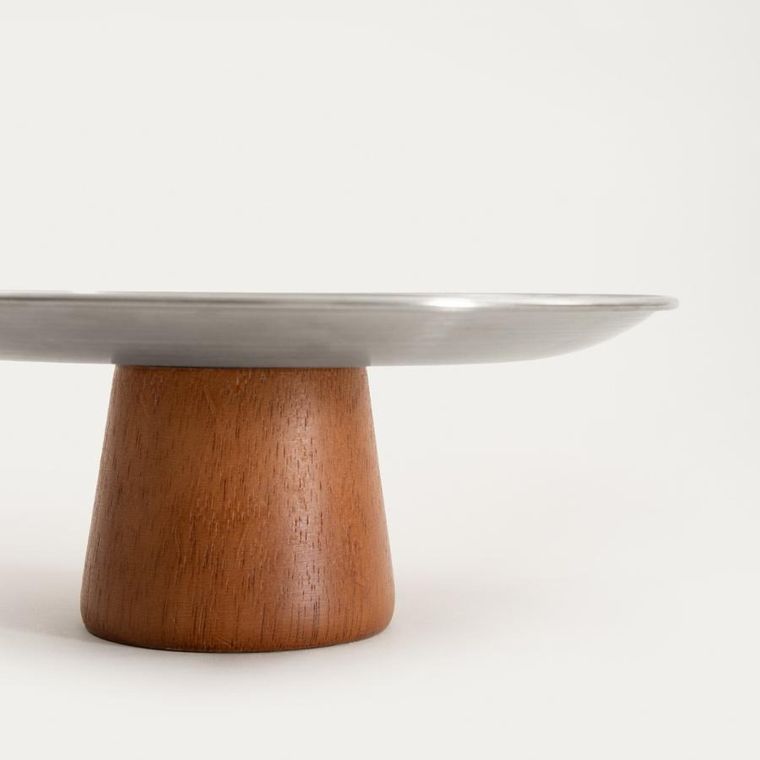 Homla, Edmore, patera, na drewnianej nóżce ze stali nierdzewnej, 23-9 cm