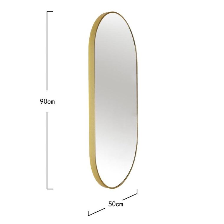 Homla, Elora, lustro, wiszące owalne złote, W = 50 cm