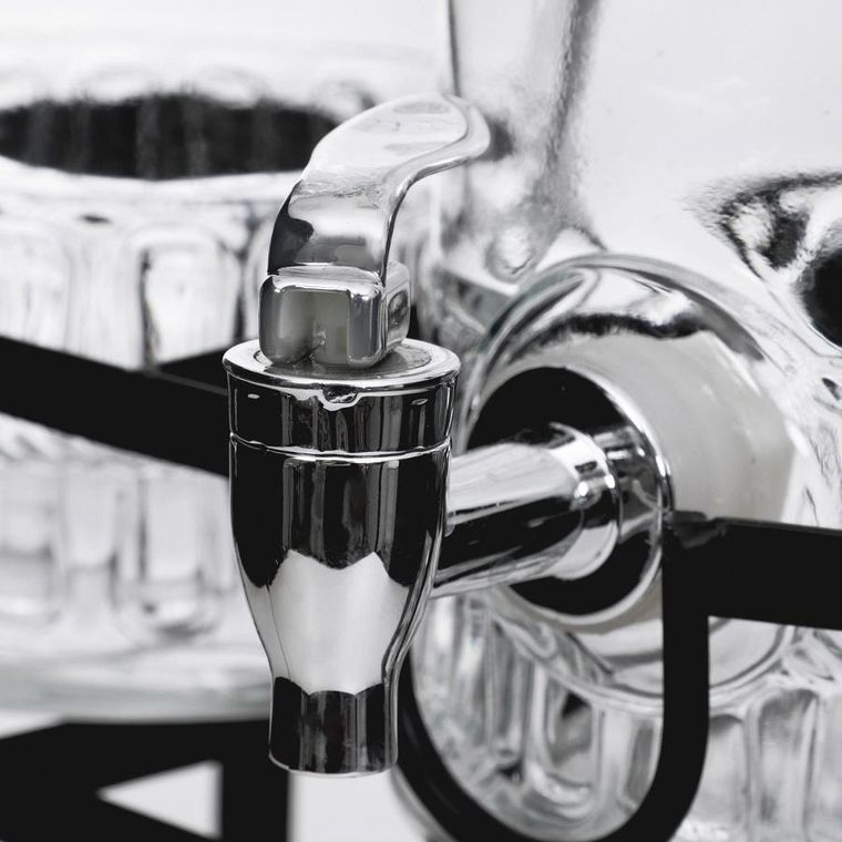 Homla, Emica, słoik z kranikiem podwójny z czarnym wieczkiem, 2-2l