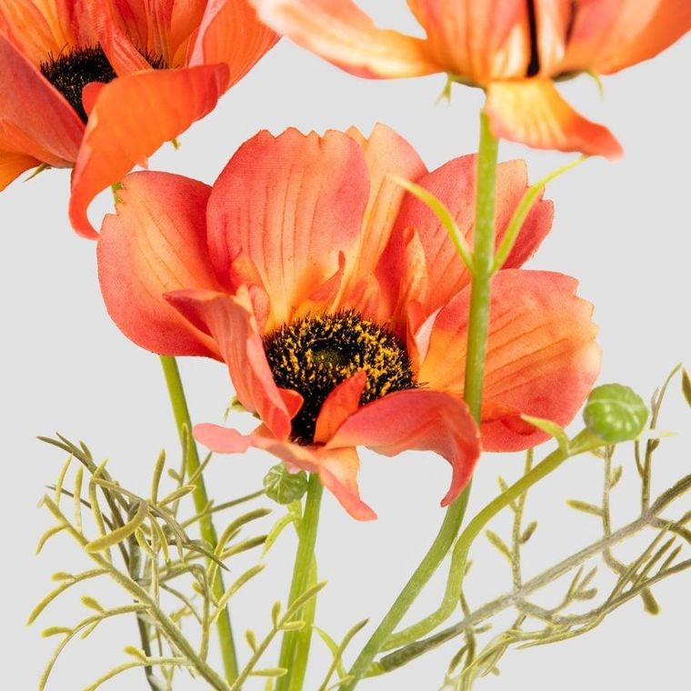 Homla, Emra, gałązka sztuczna maki pomarańczowe, 76 cm