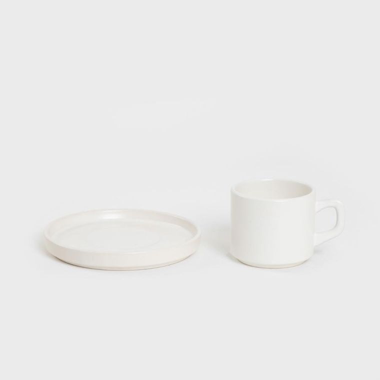 Homla, Famelio, filiżanka, ze spodkiem, biała