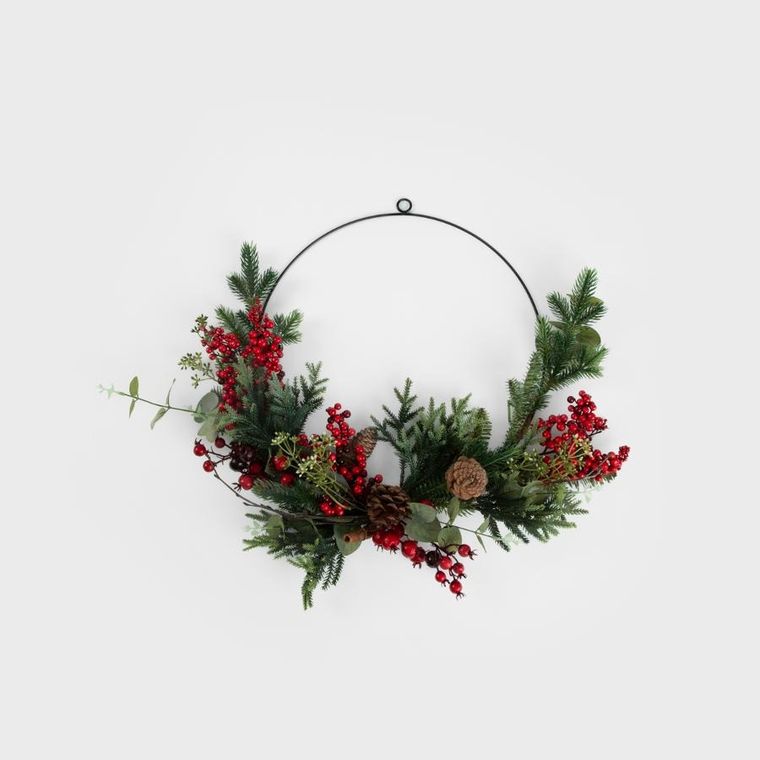 Homla, Farila, stroik, świąteczny na metalowej obręczy, 40 cm