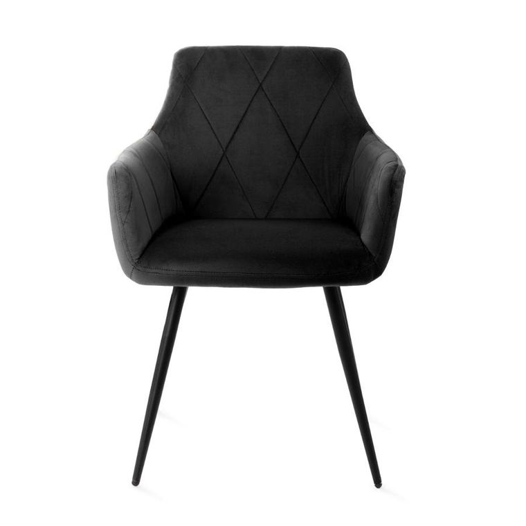 Homla, Fellive, Krzesło welurowe czarne, 56-61-86 cm, ALL 847276