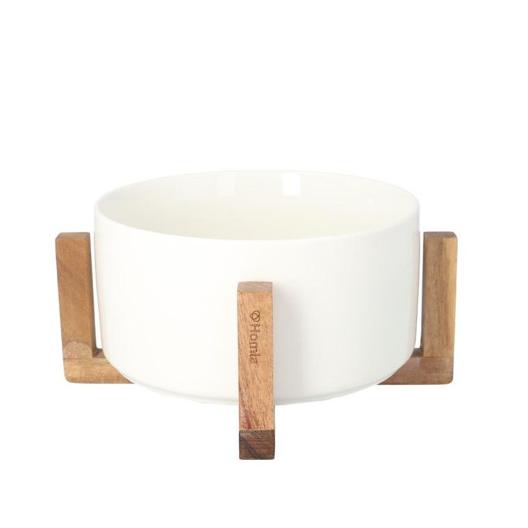Homla, Fincan, misa do sałat ceramiczna, biała, 20-10 cm
