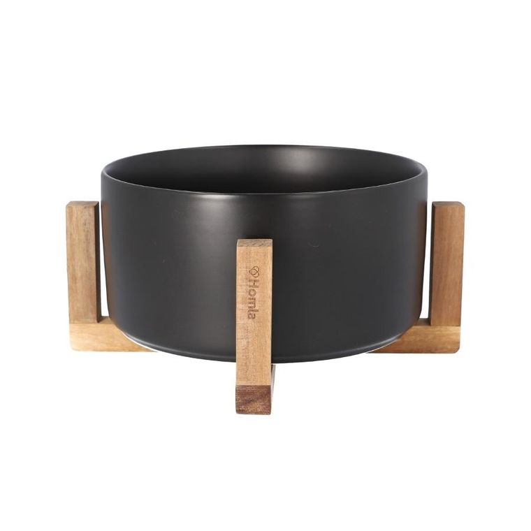 Homla, Fincan, misa do sałat, ceramiczna, czarna, 20-10 cm