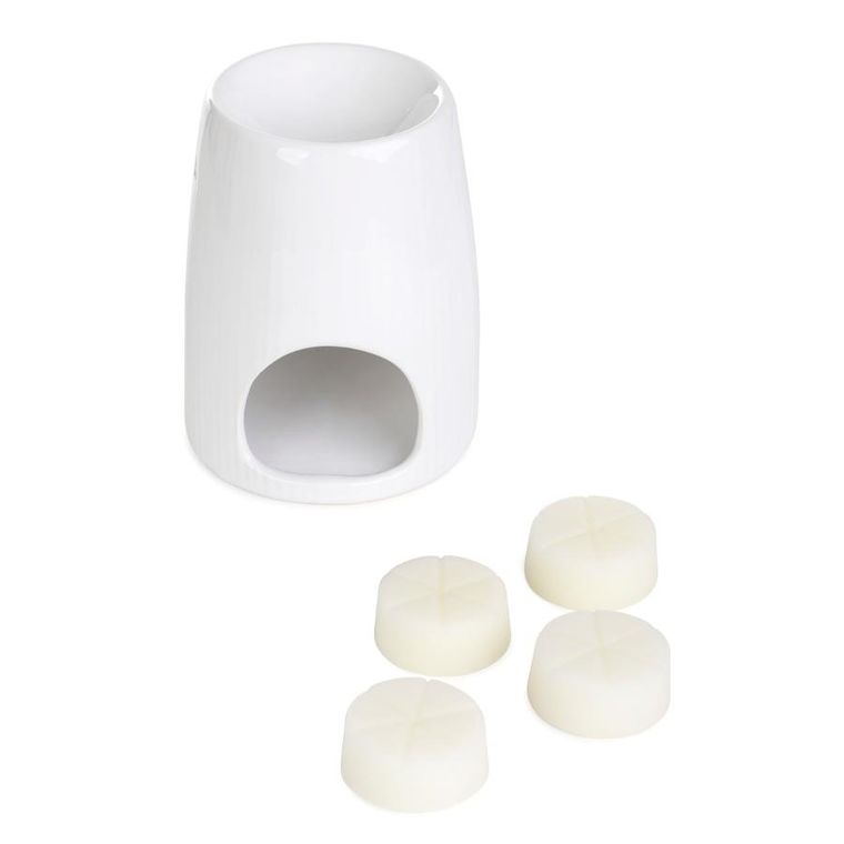 Homla, Fires, kominek ceramiczny, z woskiem Fresh Linen 10-12,5 cm, 22g