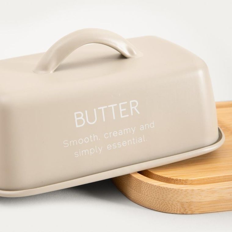 Homla, Flora, maselniczka, z drewnianą podstawką, 15,5-10,5 cm, 762222