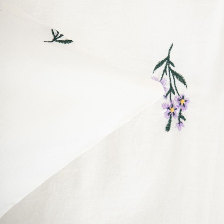 Homla, Floral Dream, pościel, z pranej bawełny z haftem w kwiatki, 200-220 cm