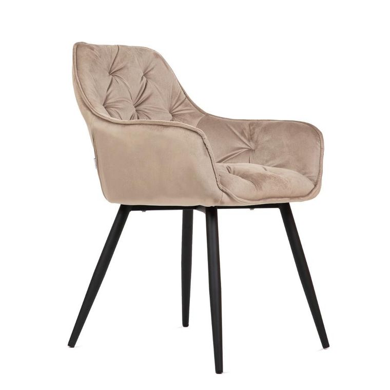 Homla, Flossi, Krzesło welurowe beżowe 57-63-84 cm