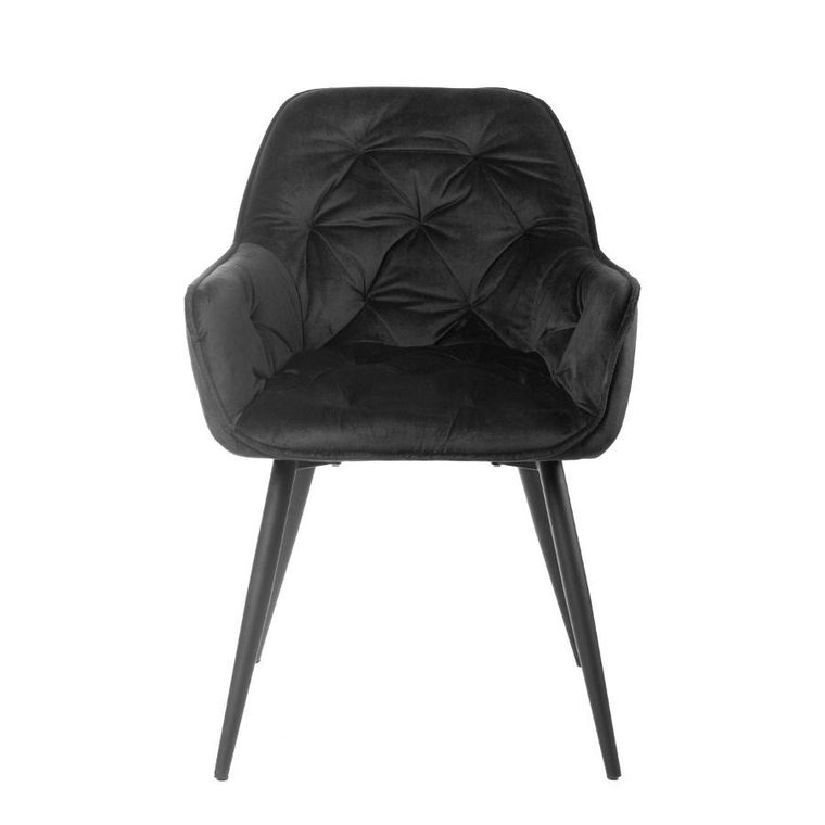 Homla, Flossi, Krzesło welurowe czarne 57-63-84 cm