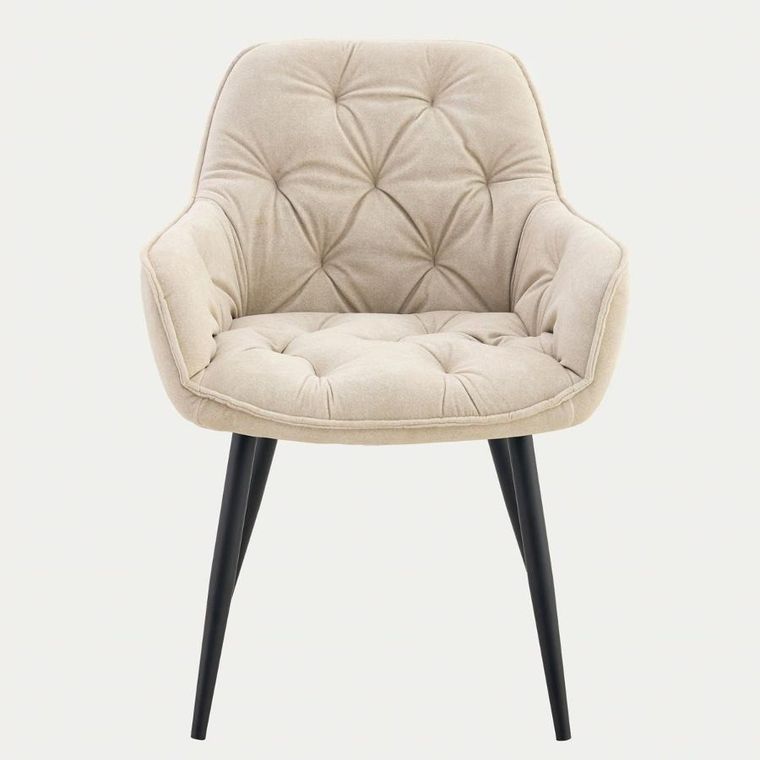 Homla, Fussy, krzesło, w tkaninie, beżowe, 57-63-84 cm