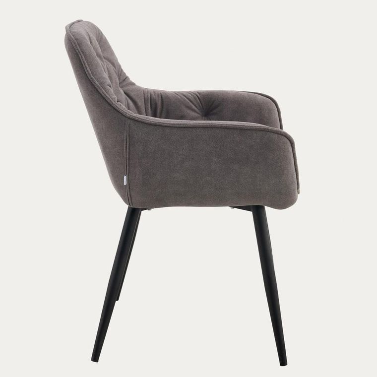 Homla, Fussy, krzesło, w tkaninie, szare, 57-63-84 cm