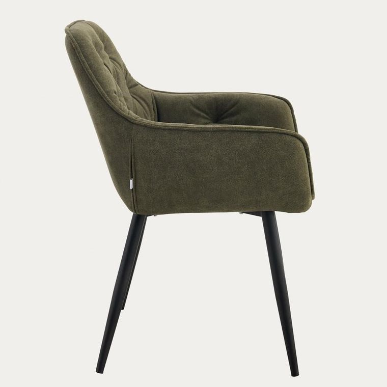 Homla, Fussy, krzesło, w tkaninie, zielone, 57-63-84 cm