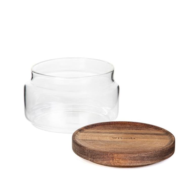 Homla, Gabin, Pojemnik szklany z akacjowym wieczkiem, 0,7 l, 891682