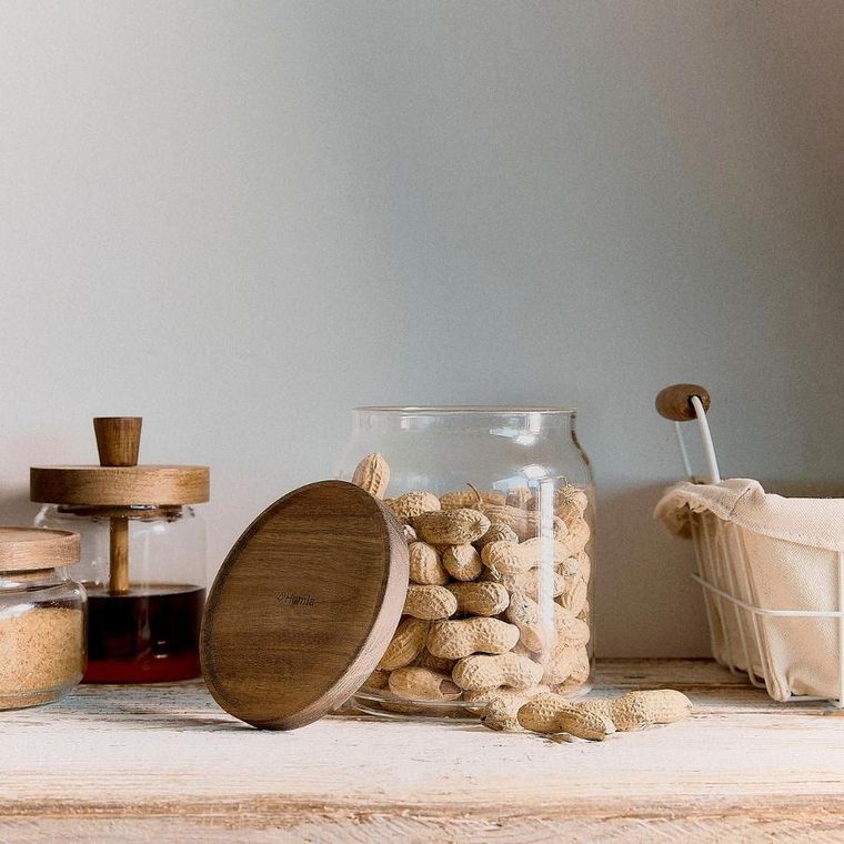 Homla, Gabin, pojemnik, szklany z akacjowym wieczkiem, 1,3l