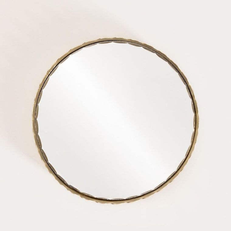 Homla, Grazia, taca dekoracyjna, z lustrem okrągłą, złota, 31-4 cm