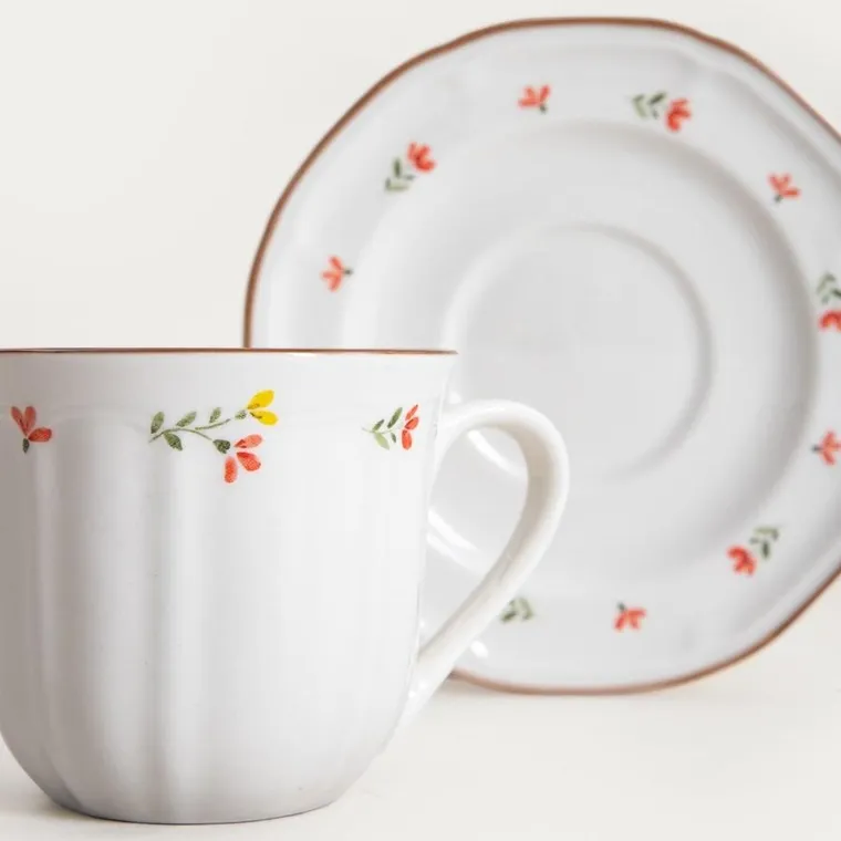 Homla, Greta, filiżanka, ze spodkiem z kwiatuszkami, 0,2l