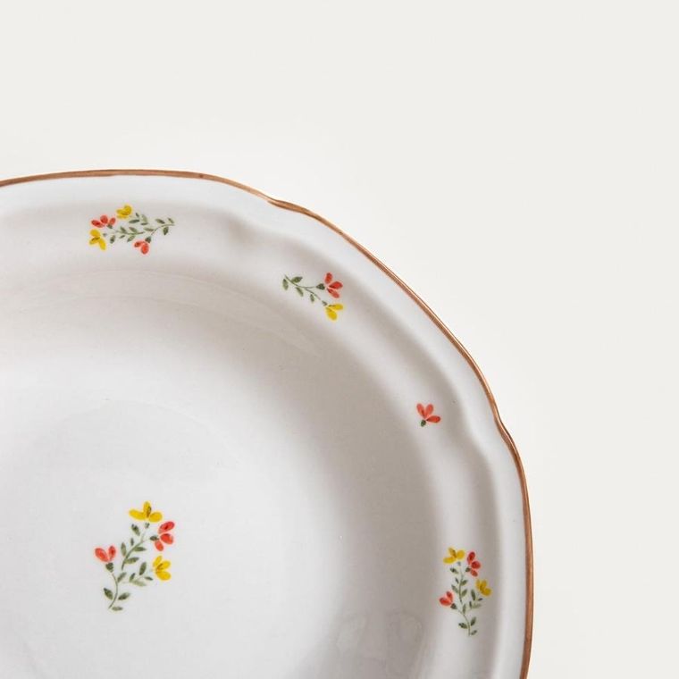 Homla, Greta, talerz, głęboki z kwiatuszkami, 22 cm