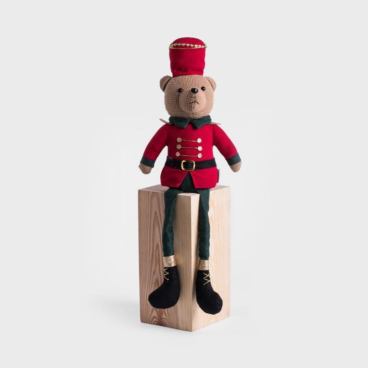 Homla, Gusti, gnom, Skrzat miś nutcracker w czerwonym ubranku, telespopowe nogi, 46 cm