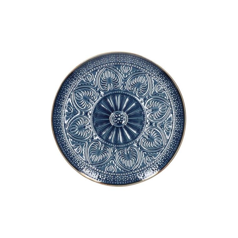 Homla, Indie, talerz deserowy, granatowy, 21 cm