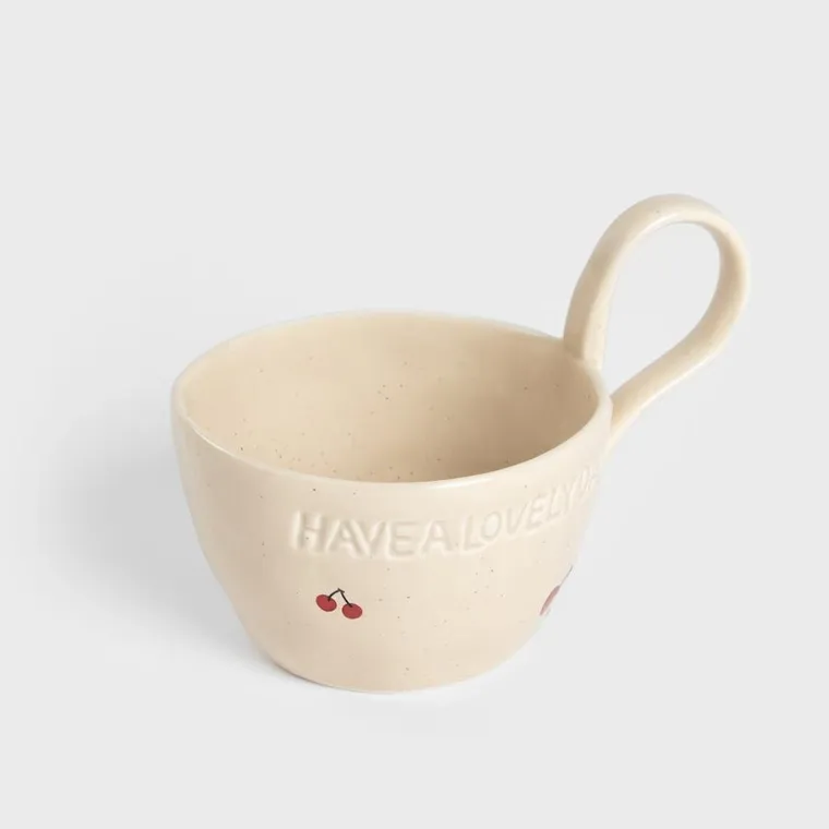 Homla, Isernia, filiżanka ze spodkiem, w wisienki, 0,2l