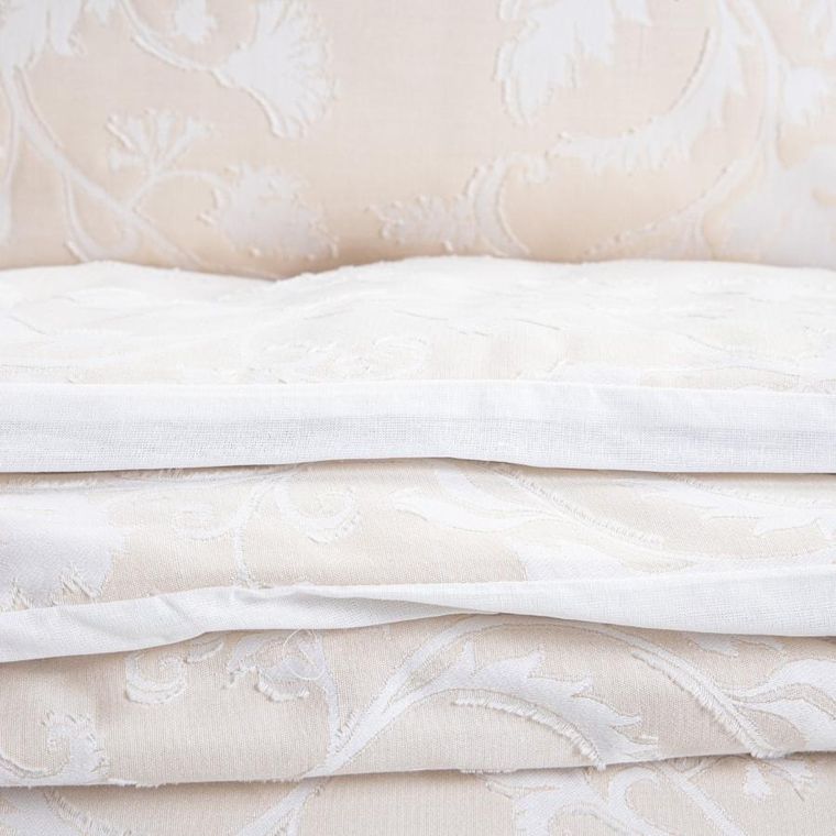 Homla, Jakad, pościel, bawełniana żakardowa beżowa, 200-220 cm