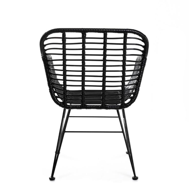 Homla, Jardin, Krzesło plecione czarne, 56-42-82 cm, ALL 994832