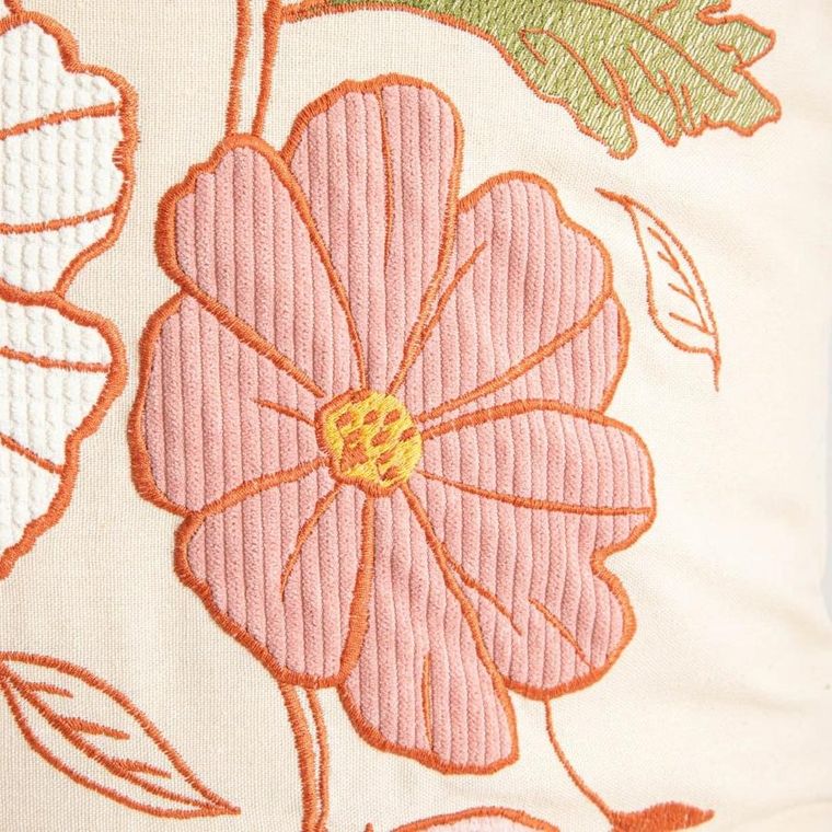 Homla, Kabir, poszewka, z dodatkiem lnu w strukturalne kwiaty, 45-45 cm