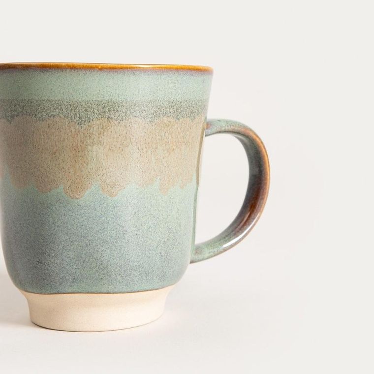 Homla, Kaslo, kubek, niebieski z beżowym paskiem, 0,4l