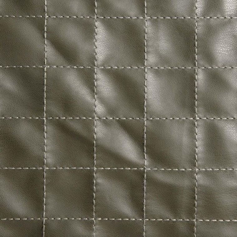 Homla, Katad, poszewka, z ekoskóry z ozdobnymi przeszyciami, zielona, 45-45 cm