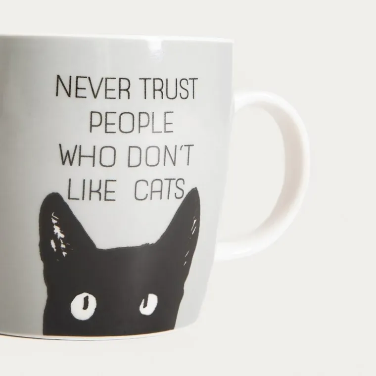 Homla, Kiki, kubek, z pokrywką i czarnym kotem, 0,3l