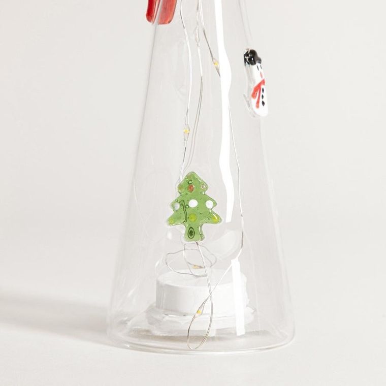 Homla, Laawel, dekoracja led, szklana choinka z zatopionymi dekoracjami, 23,5 cm