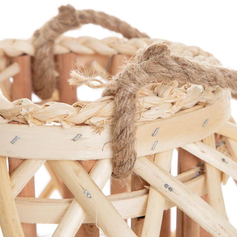 Homla, Lagge, lampion, pleciony naturalny niski, 22 cm