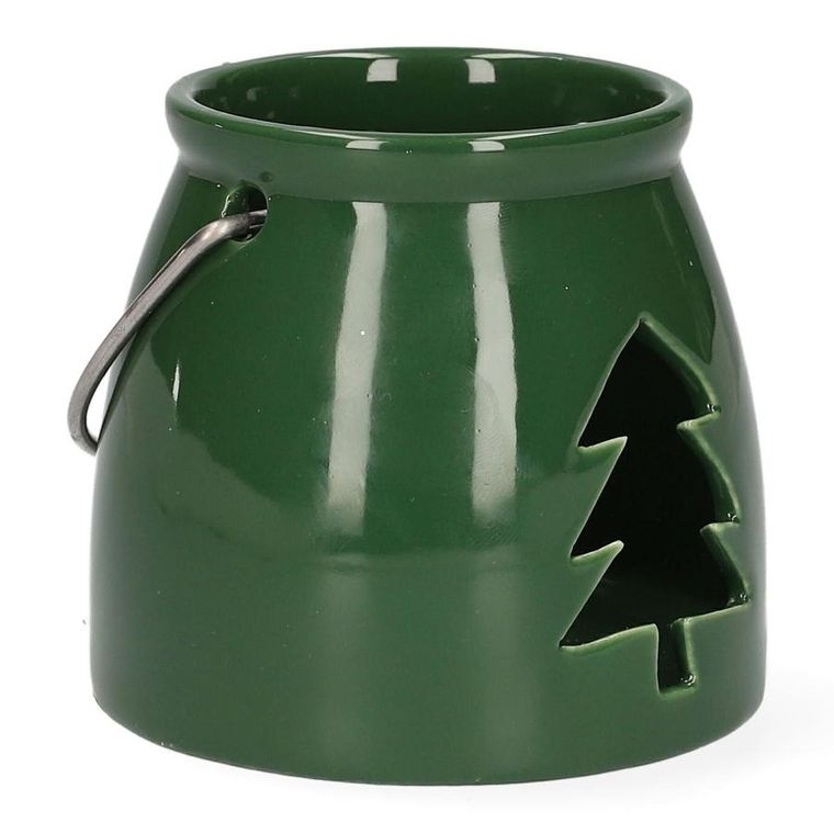 Homla, Lanern, lampion, z choinką zielony, 8-8 cm