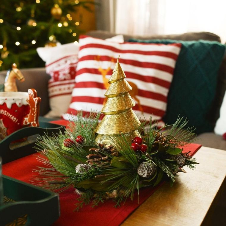 Homla, Lapland, świeca, choinka złota, 15 cm