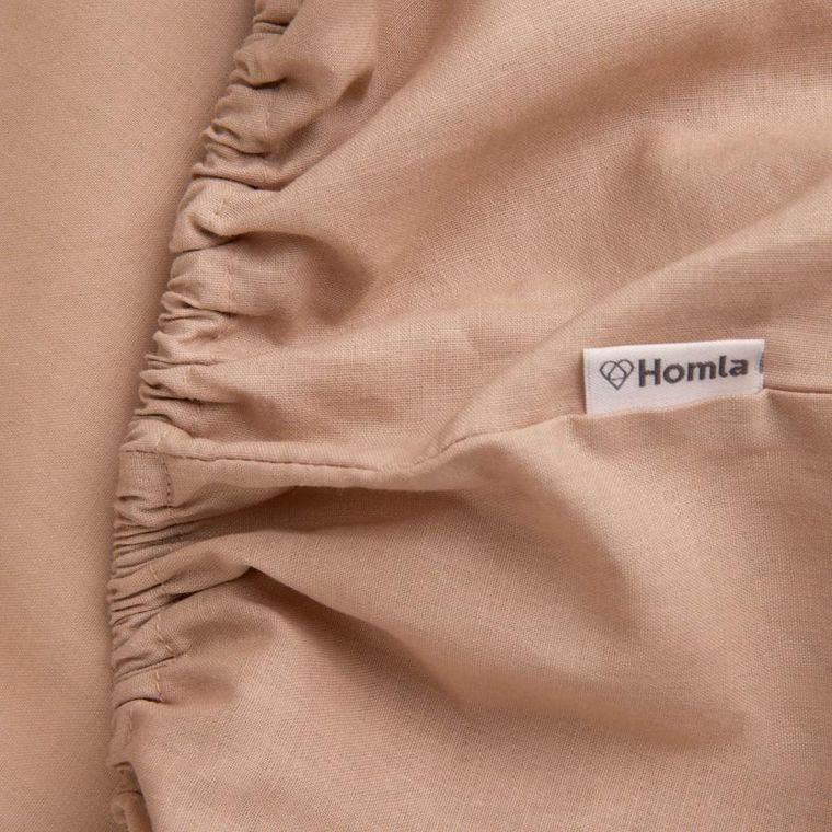 Homla, Lauko, Prześcieradło renforce beżowe, 90-200 cm, AW23 855288