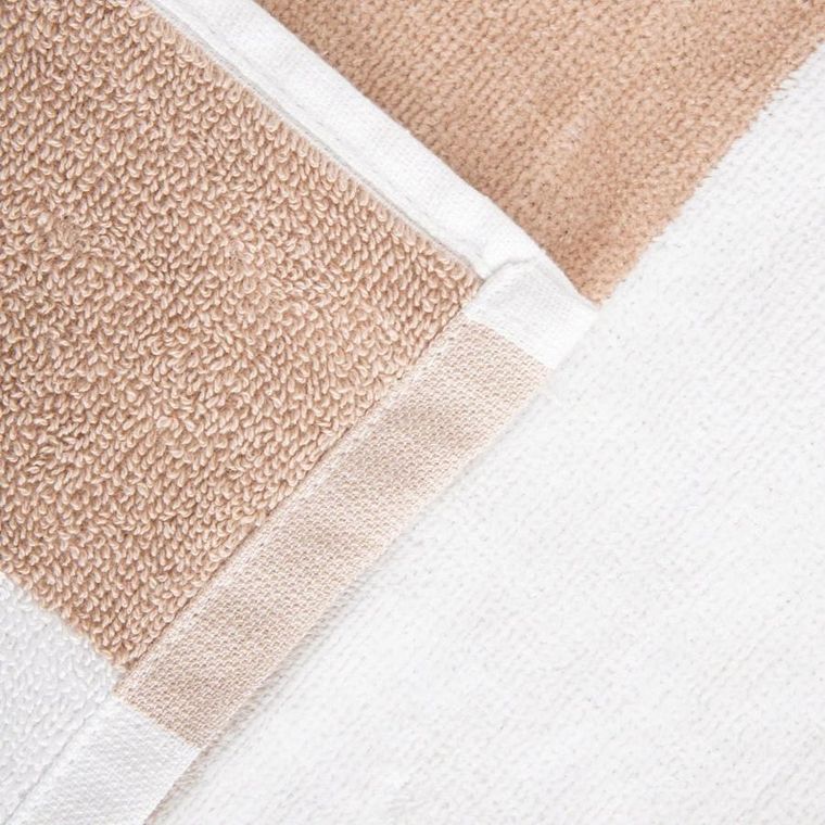 Homla, Lawena, ręcznik, w biało-beżowe pasy, 100-150 cm