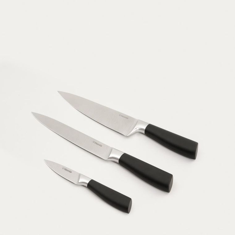 Homla, Liba, zestaw noży, z czarną rączką, 3 elementy