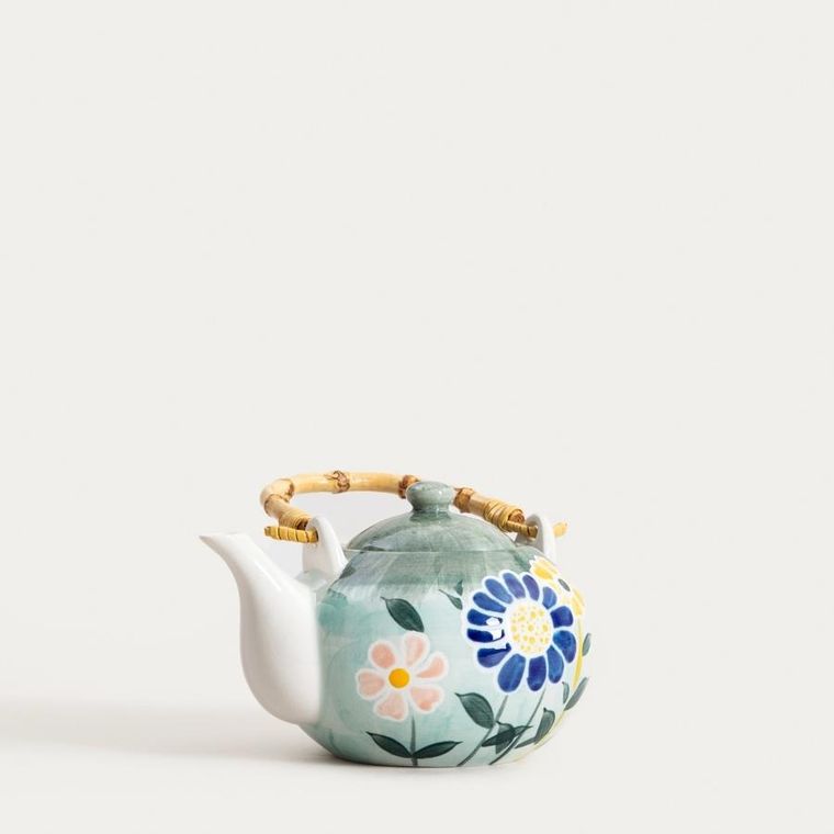 Homla, Limite, zestaw do herbaty, zielony w kwiaty, 3 elementy