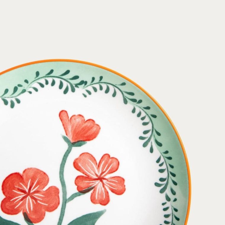 Homla, Limk, talerz, deserowy z czerwonymi kwiatkami, 20 cm