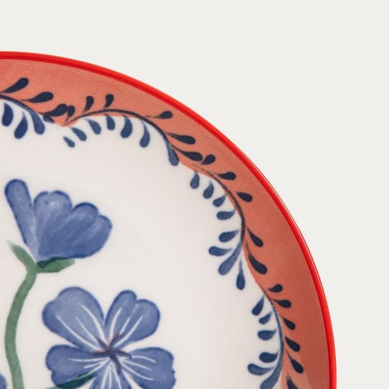 Homla, Limk, talerz, deserowy z niebieskimi kwiatkami, 20 cm