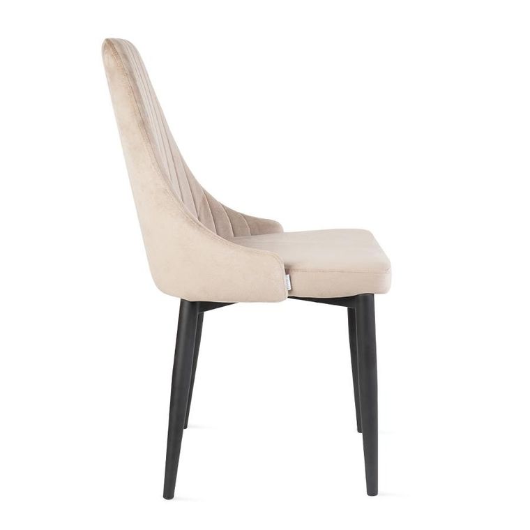 Homla, Louis, Krzesło welurowe beżowe 45-45-90 cm