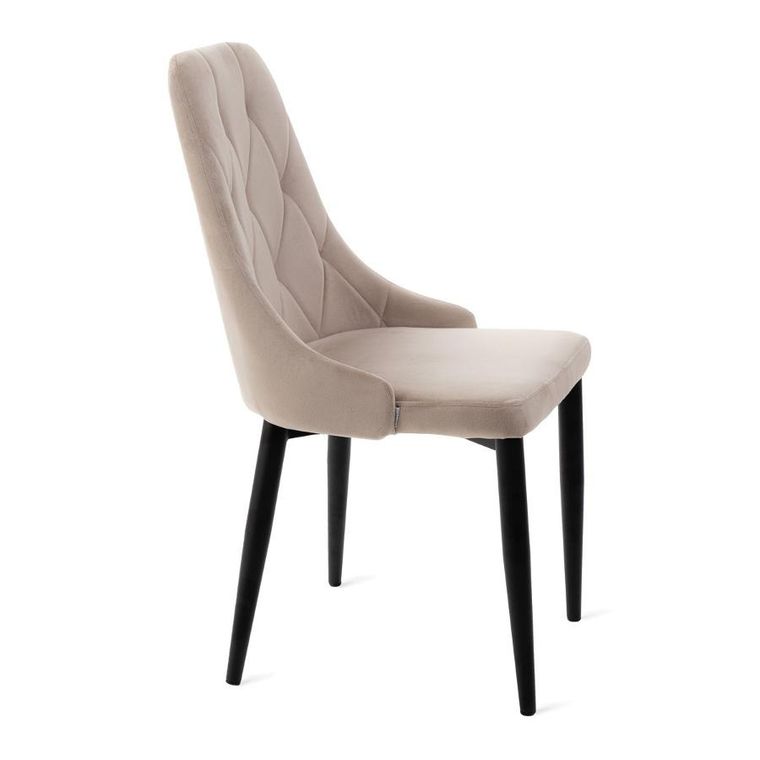 Homla, Louis Quilter, Krzesło welurowe beżowe, 44-59-88 cm, 848983