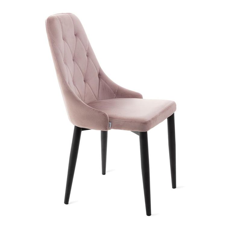 Homla, Louis Quilter, Krzesło welurowe różowe 44-59-88 cm