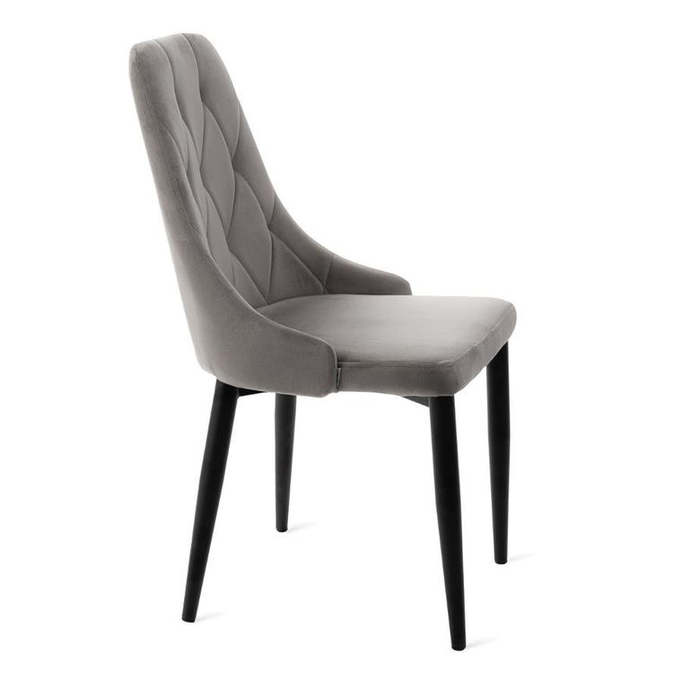 Homla, Louis Quilter, Krzesło welurowe szare 44-59-88 cm