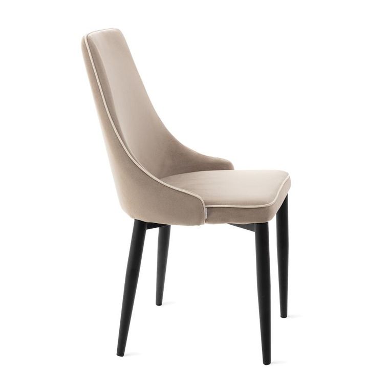 Homla, Louis Ribbon, Krzesło welurowe beżowe 44-59-88 cm