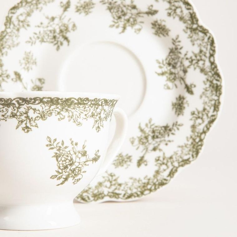 Homla, Lourry, filiżanka, ze spodkiem, zielona, 0,2l