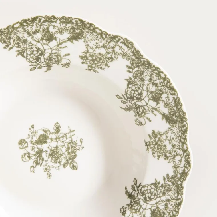 Homla, Lourry, talerz, głęboki zielony, 22 cm